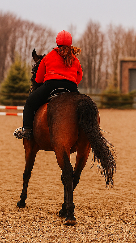A member of the AG Rural Solutions team riding at the Royal Artillery Saddle Club, photographed on an arena recently refurbished by our team in Wiltshire.